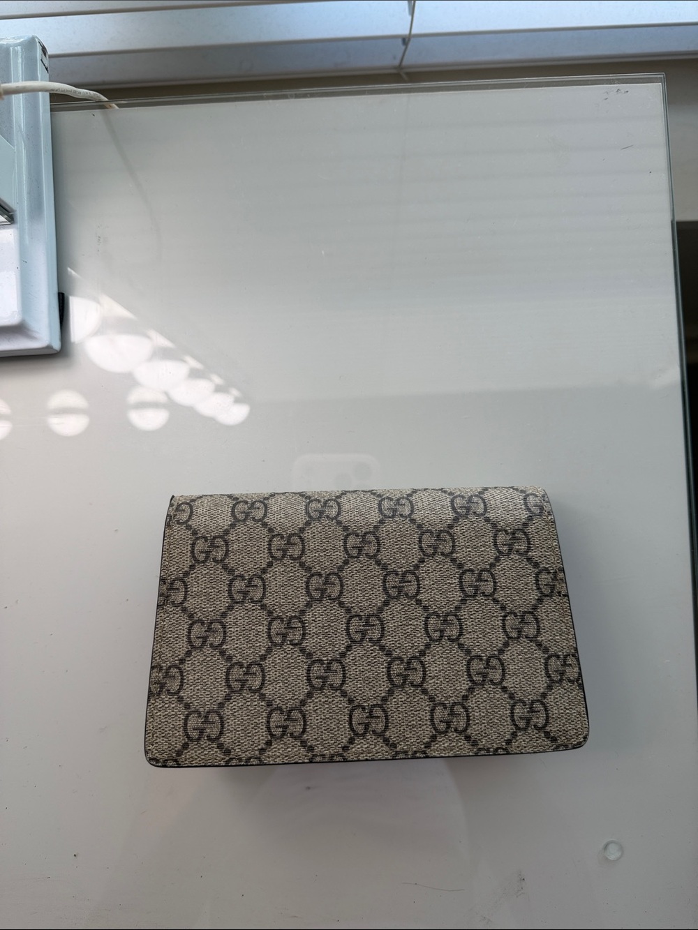 Gucci Beige GG Mini Shoulder Bag with Brown Trim and Silver Hardware - Picture 4 of 8